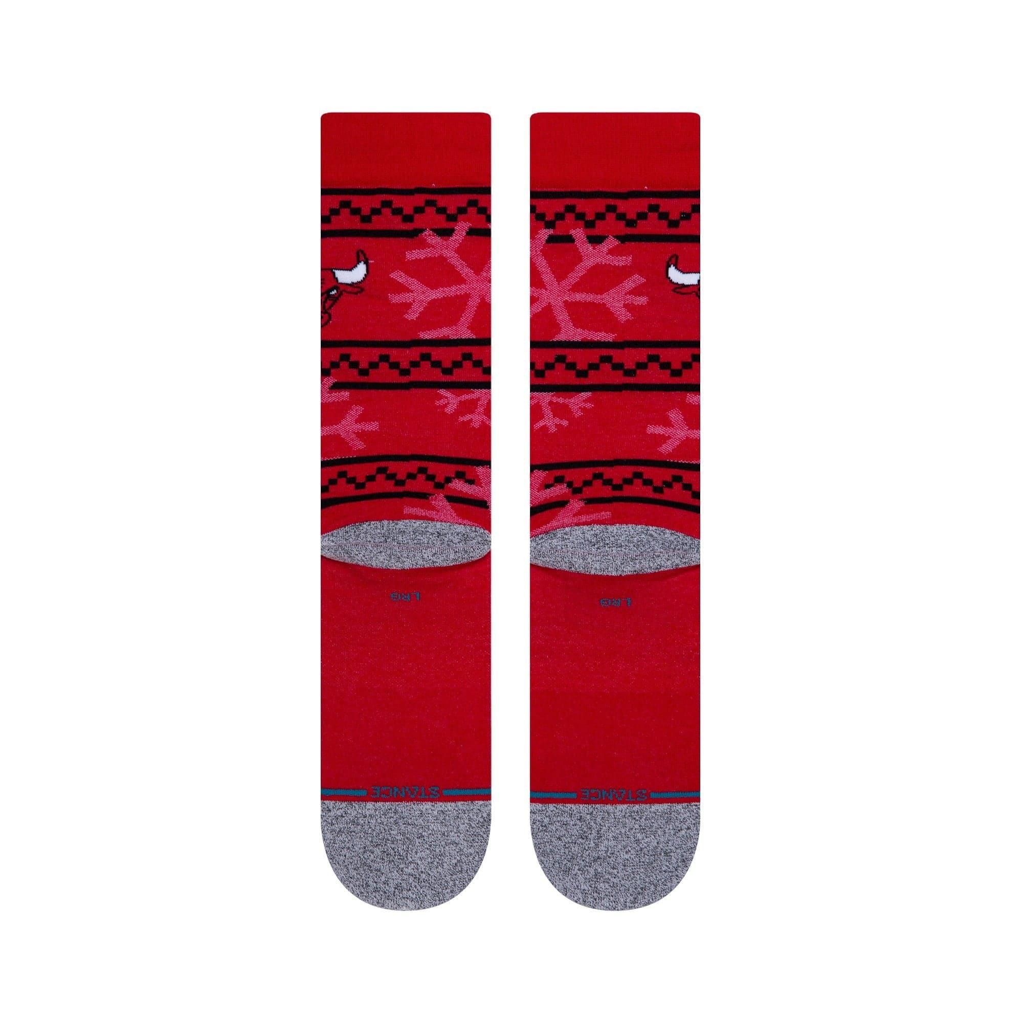 Stance Socks Large (9-12 US) Chicago Bulls Stance NBA Team Frosted Crew Socks - Red