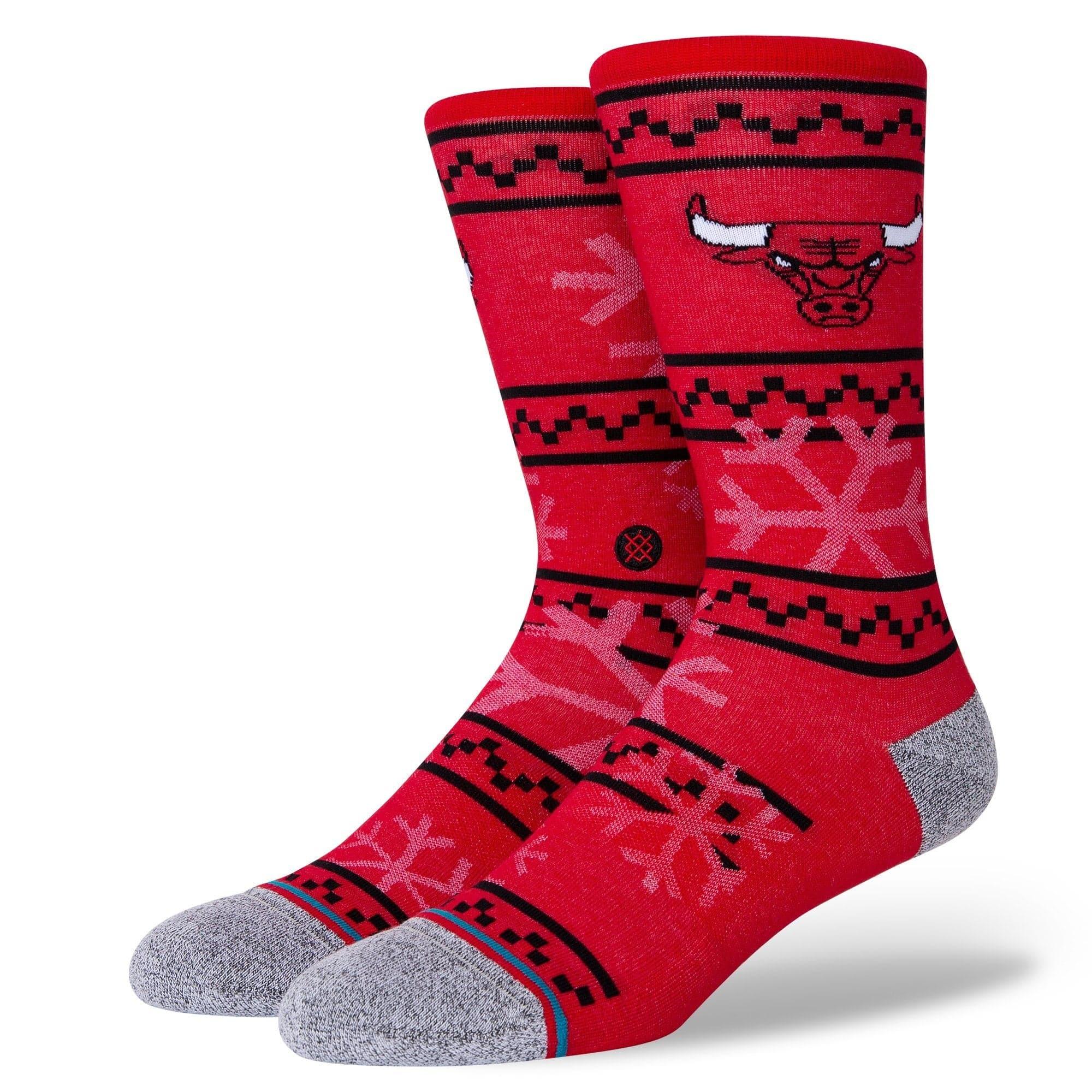 Stance Socks Large (9-12 US) Chicago Bulls Stance NBA Team Frosted Crew Socks - Red