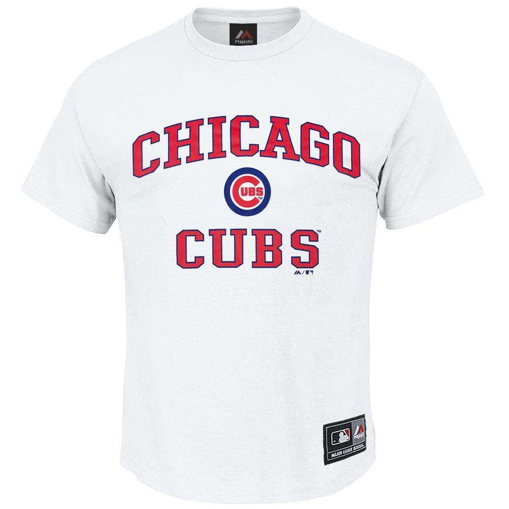 Majestic Athletic T-Shirts Chicago Cubs Majestic MLB Despa T-Shirt - White