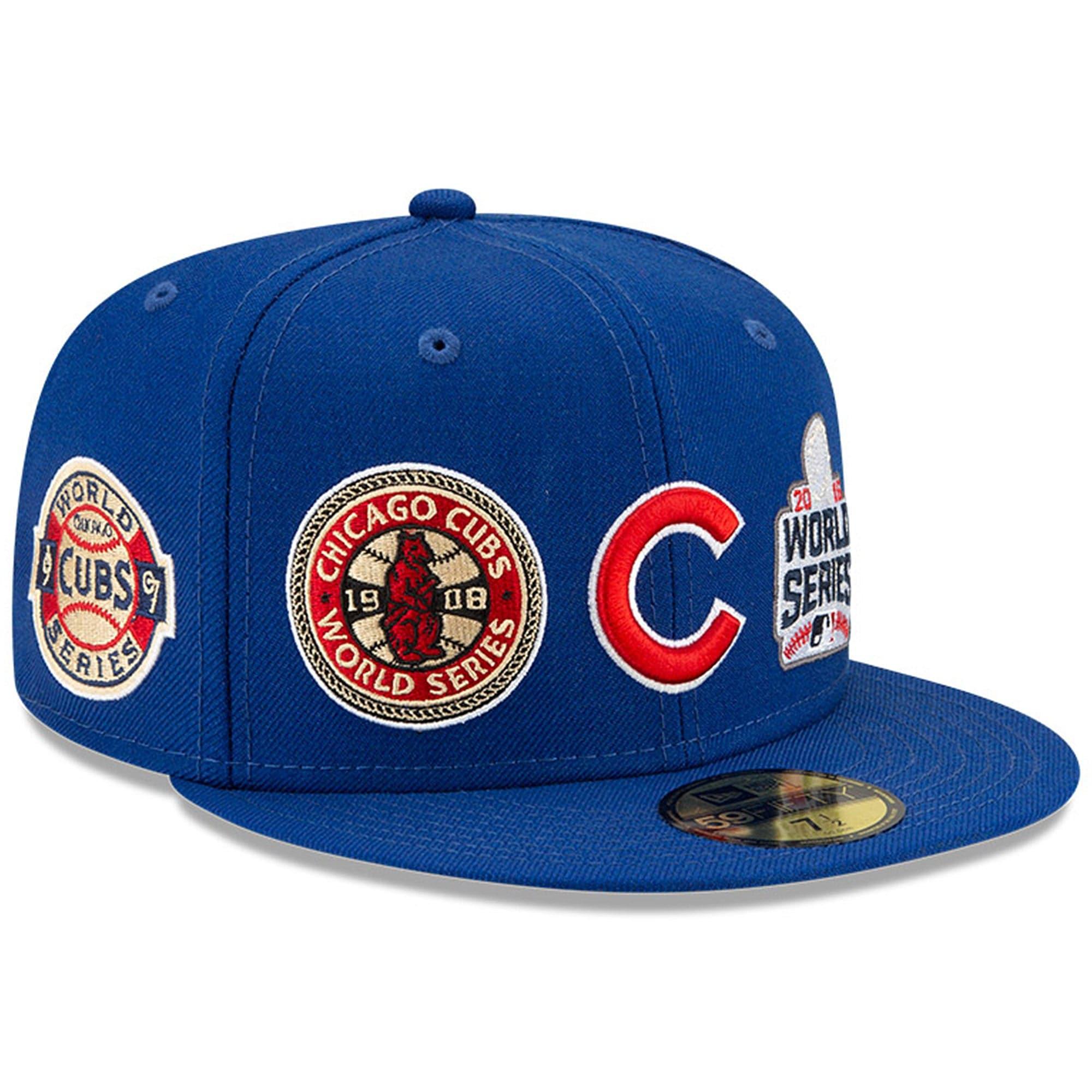 New Era Caps Chicago Cubs New Era MLB Champions Patch 59FIFTY Fitted Hat - Blue