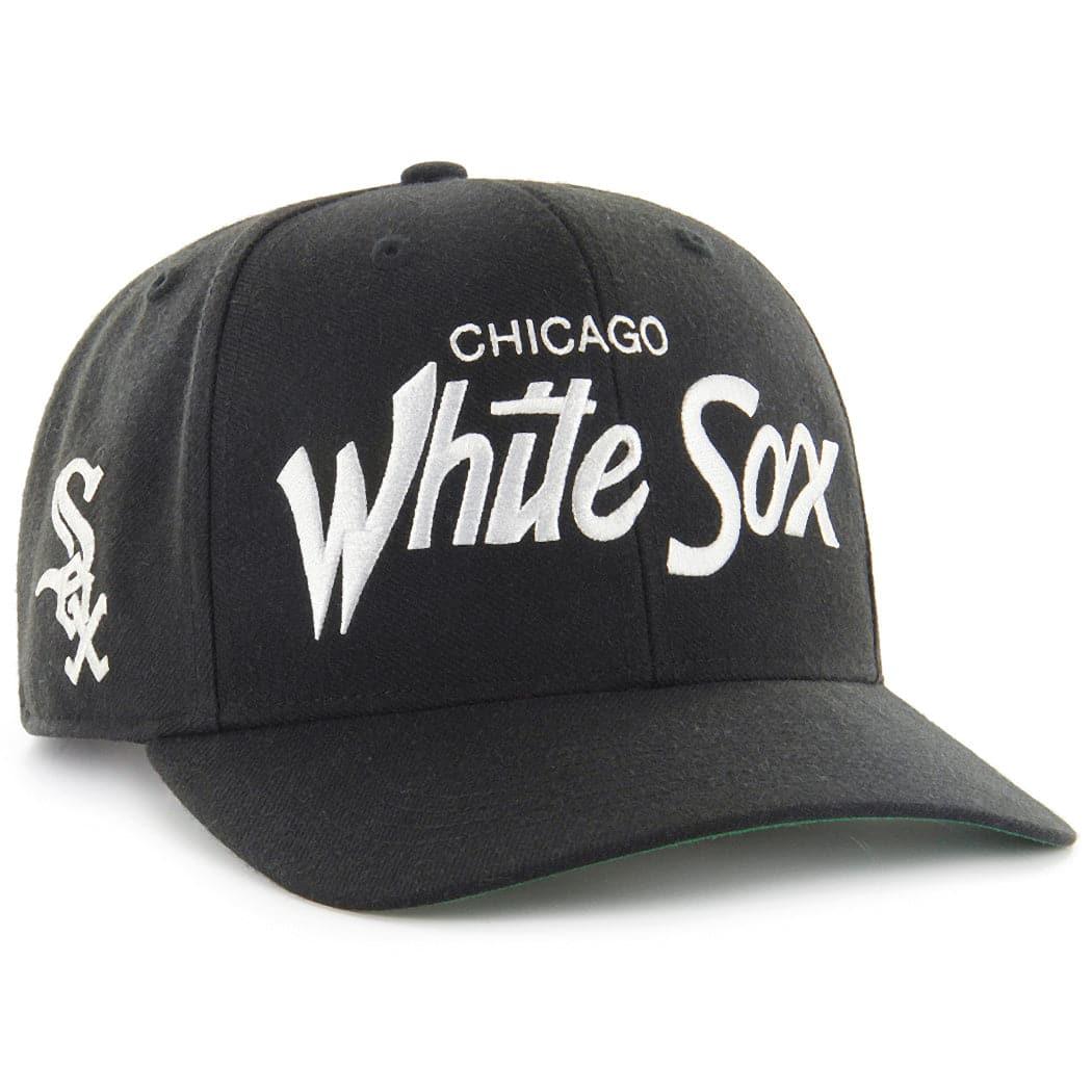 47 Brand Caps Chicago White Sox ‘47 MLB Replica Script MVP DP Pre-Curved Snapback Hat - Black