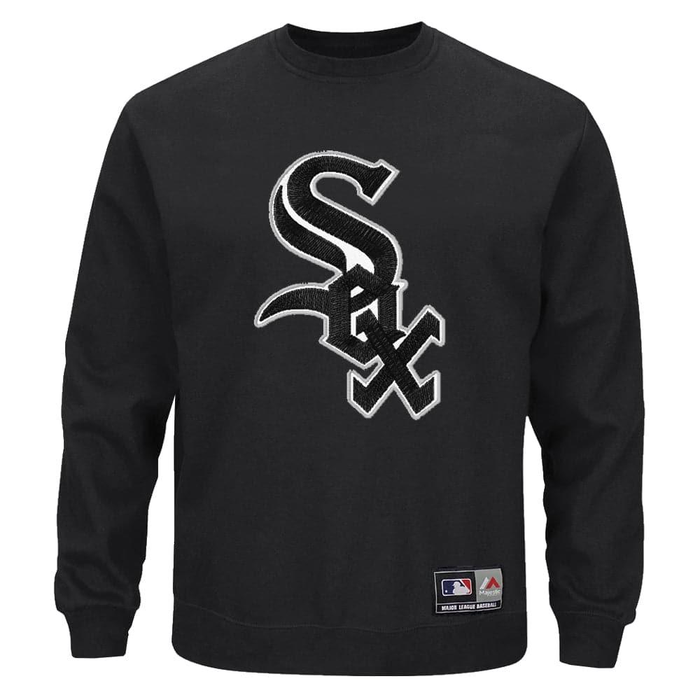 Majestic Athletic Jumpers Chicago White Sox Majestic MLB Large Patch Logo Crew Jumper - Black