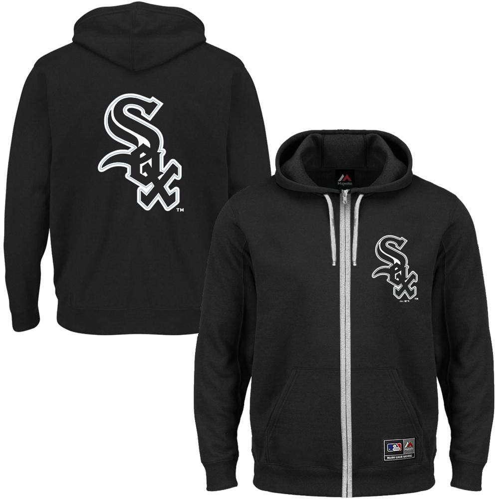 Majestic Athletic Jumpers Chicago White Sox Majestic MLB Team Logo Zip Hoodie Jumper - Black