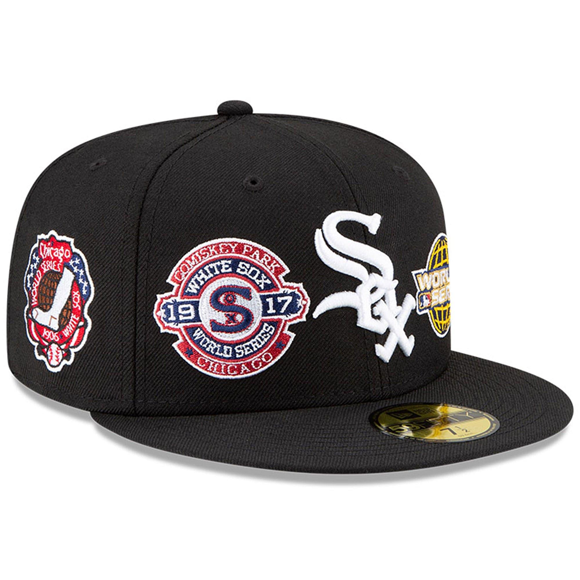 New Era Caps Chicago White Sox New Era MLB Champions Patch 59FIFTY Fitted Hat - Black