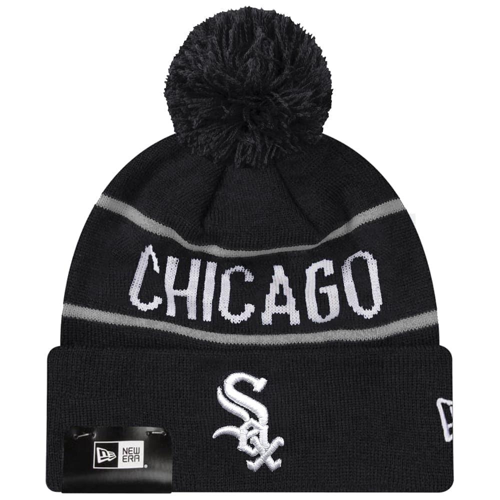 New Era Beanies Chicago White Sox New Era MLB Grey Stripe Knit Beanie - Black