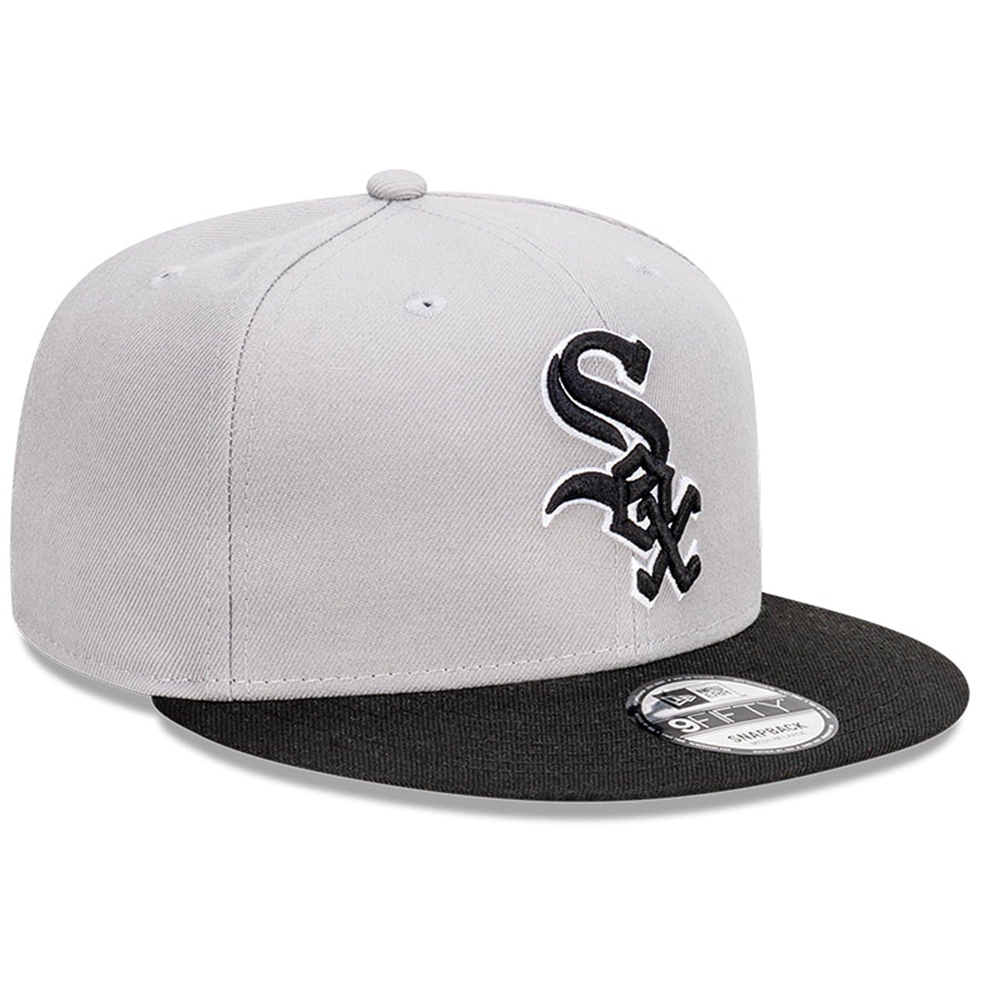 New Era Caps Adjustable M/L Chicago White Sox New Era MLB Team Interchange 2 Tone 9FIFTY Snapback Hat - Grey/Black