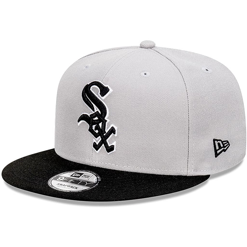 New Era Caps Adjustable M/L Chicago White Sox New Era MLB Team Interchange 2 Tone 9FIFTY Snapback Hat - Grey/Black
