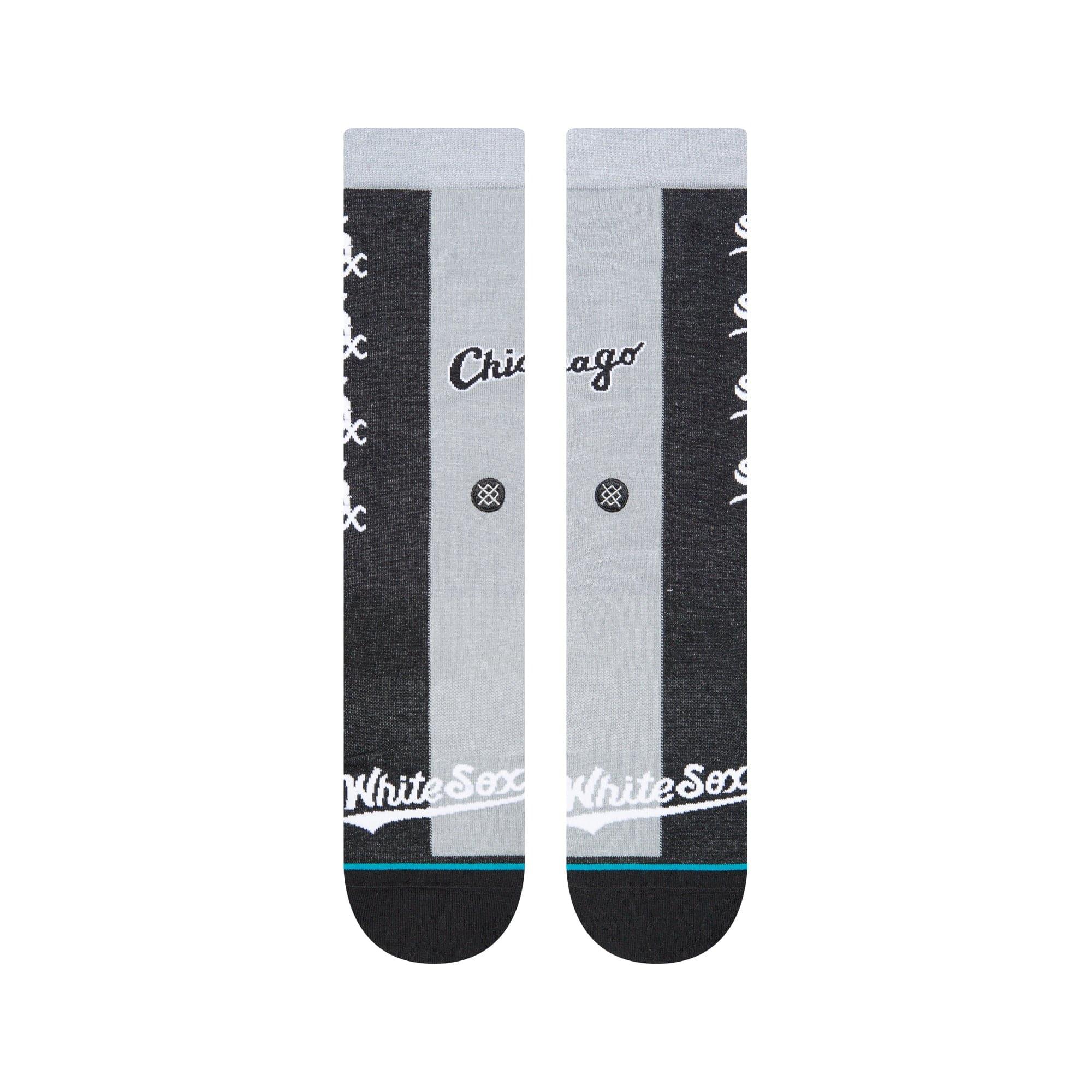 Stance Socks Large (9-12 US) Chicago White Sox Stance MLB Grey Split Crew Socks - Black