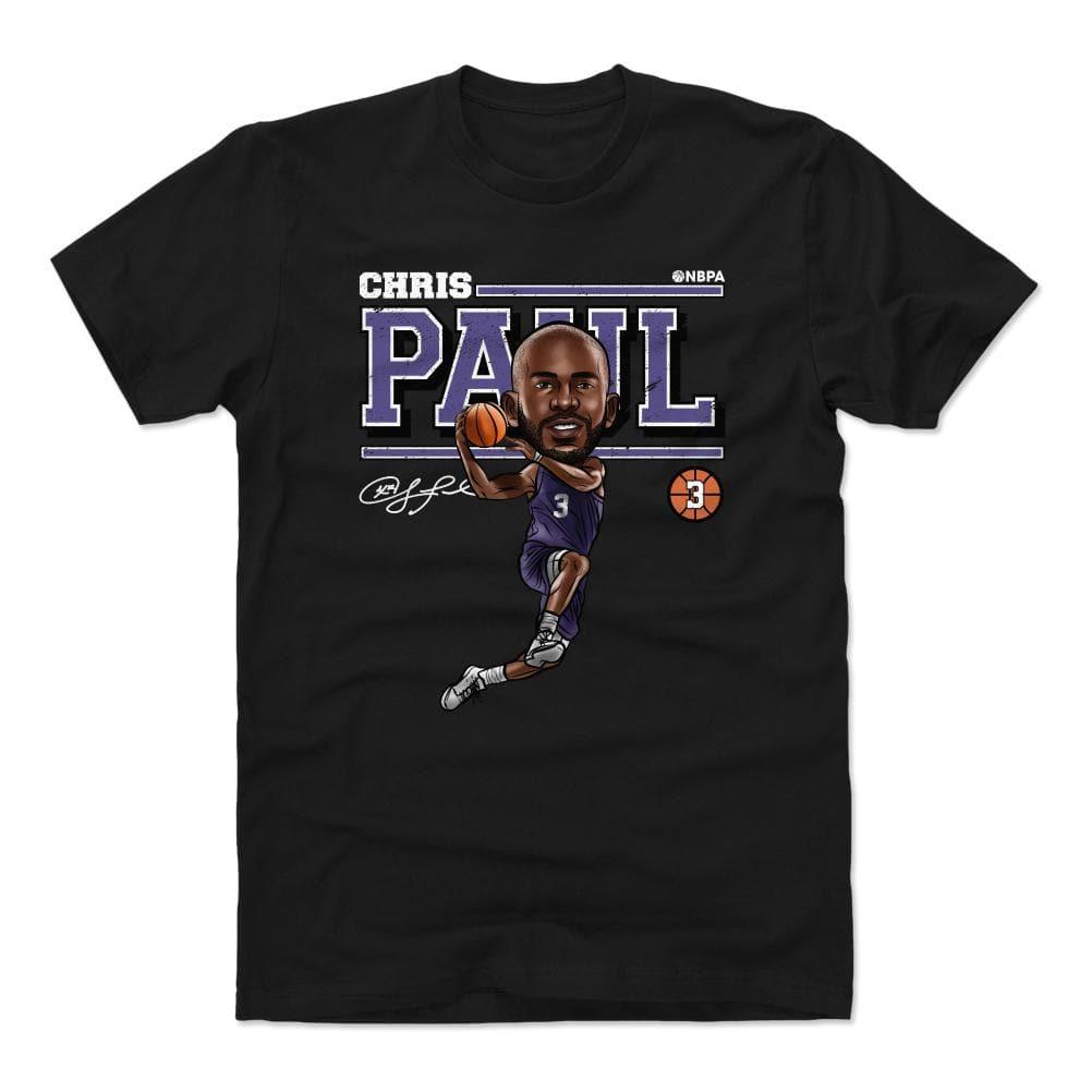 500 Level T-Shirts Chris Paul Phoenix Suns 500 Level NBA Cartoon T-Shirt - Black