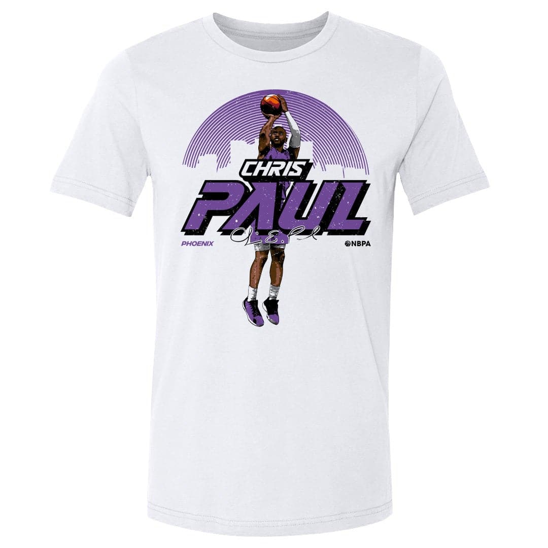 500 Level T-Shirts Chris Paul Phoenix Suns 500 Level NBA Skyline T-Shirt - White