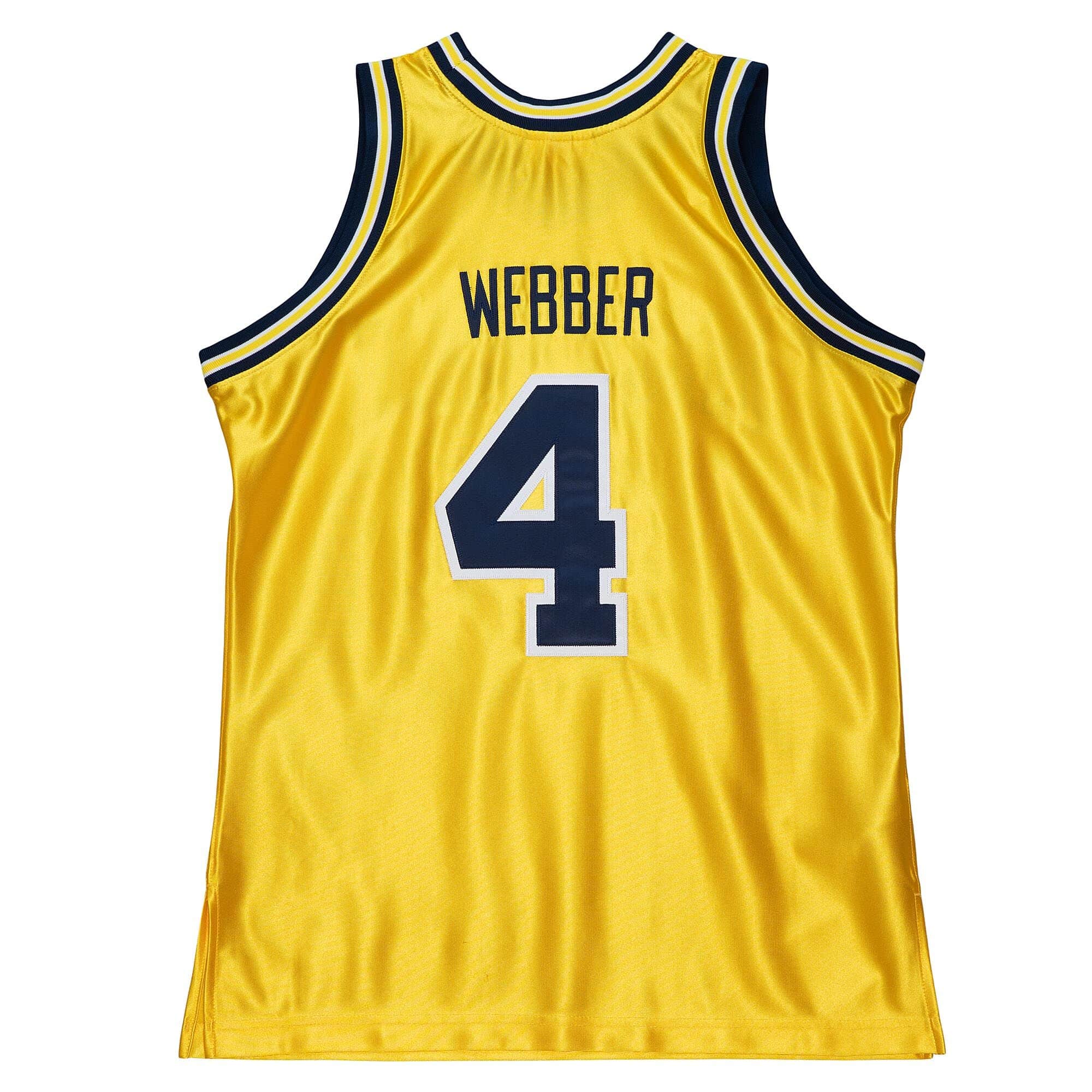 Mitchell And Ness Jerseys Chris Webber Michigan Wolverines 91-92 Mitchell & Ness NCAA Authentic Jersey - Yellow