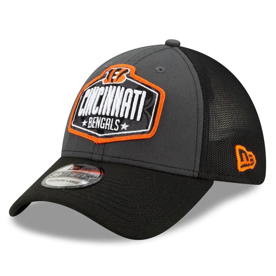 New Era Caps Cincinnati Bengals New Era 2021 NFL Draft 39THIRTY Flex Fit Curve Hat - Graphite