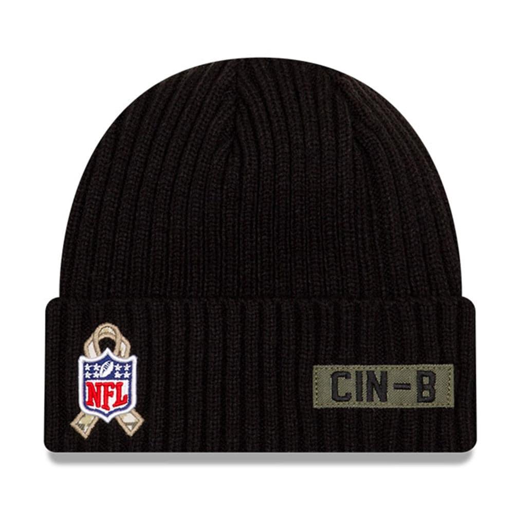 New Era Beanies Cincinnati Bengals New Era NFL 2020 Salute To Service Cuffed Knit Beanie - Black