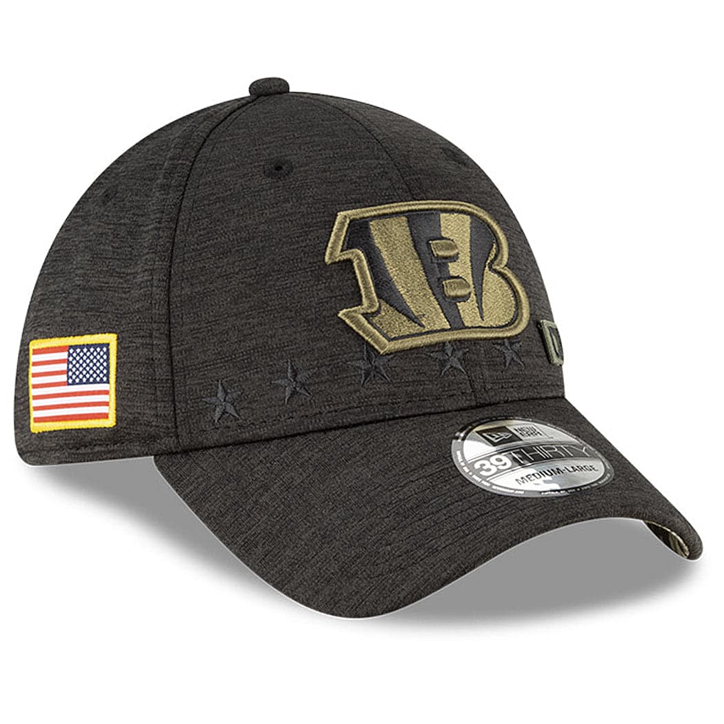 New Era Caps Cincinnati Bengals New Era NFL 2020 Sideline 39THIRTY Flex Fit Curve Hat - Black