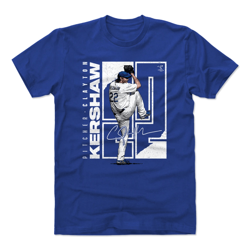 500 Level T-Shirts Clayton Kershaw Los Angeles Dodgers 500 Level MLB Stretch T-Shirt - Royal