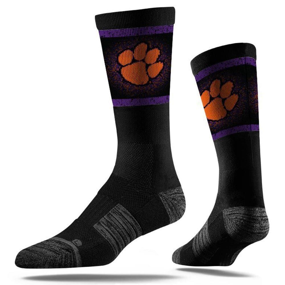 Strideline Socks M/L (8-12 US) Clemson Tigers Strideline NCAA Team Stripe Classic Crew Socks - Black