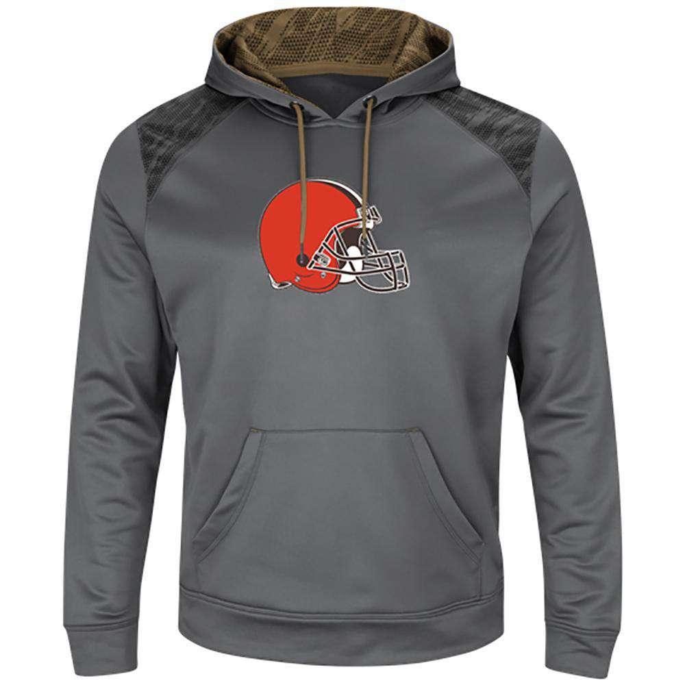 Majestic Athletic Jumpers Cleveland Browns Majestic NFL Armor Performance Hoodie Jumper - Grey