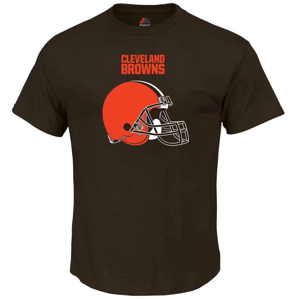 Majestic Athletic T-Shirts Cleveland Browns Majestic NFL Critical Victory T-Shirt - Brown