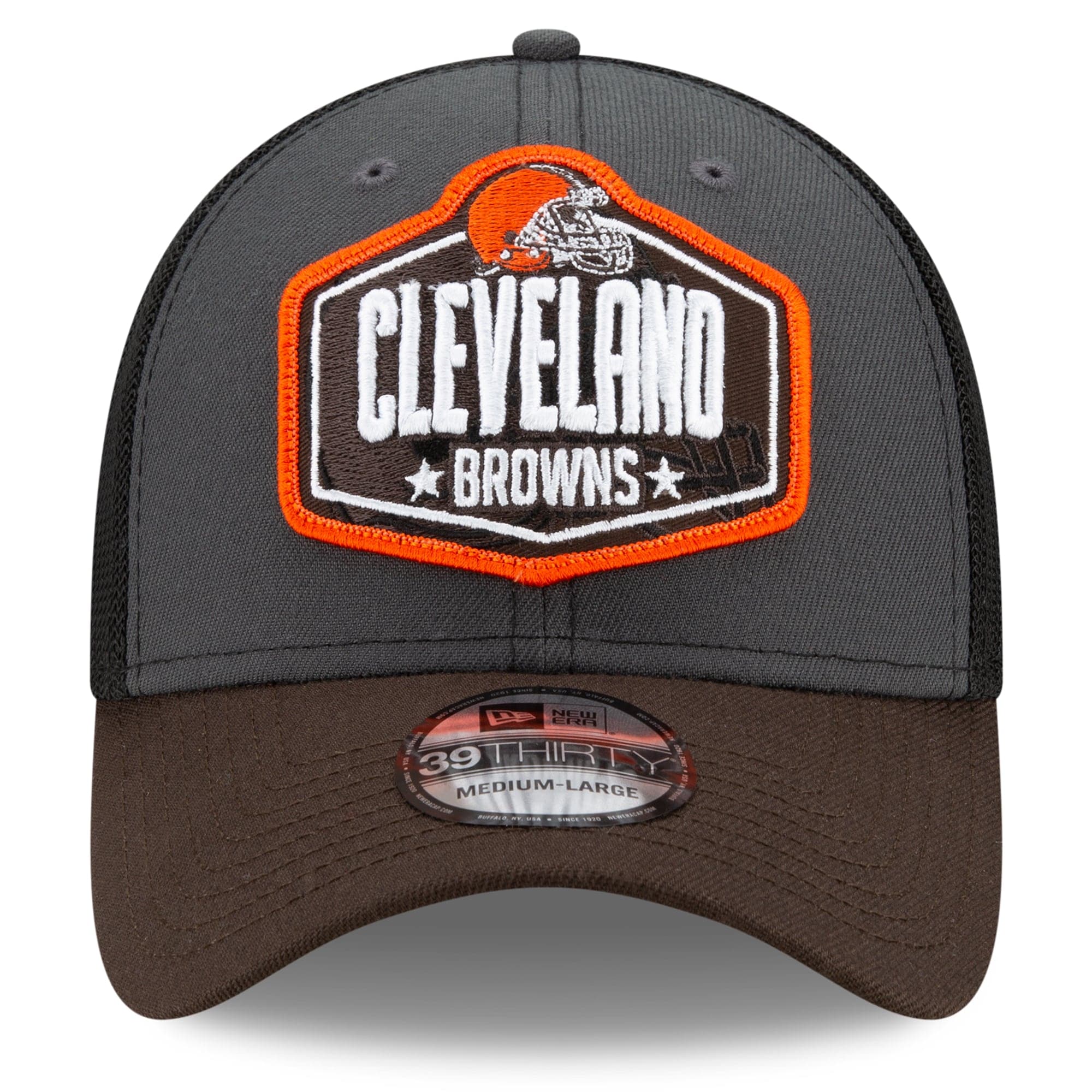 New Era Caps Cleveland Browns New Era 2021 NFL Draft 39THIRTY Flex Fit Curve Hat - Graphite
