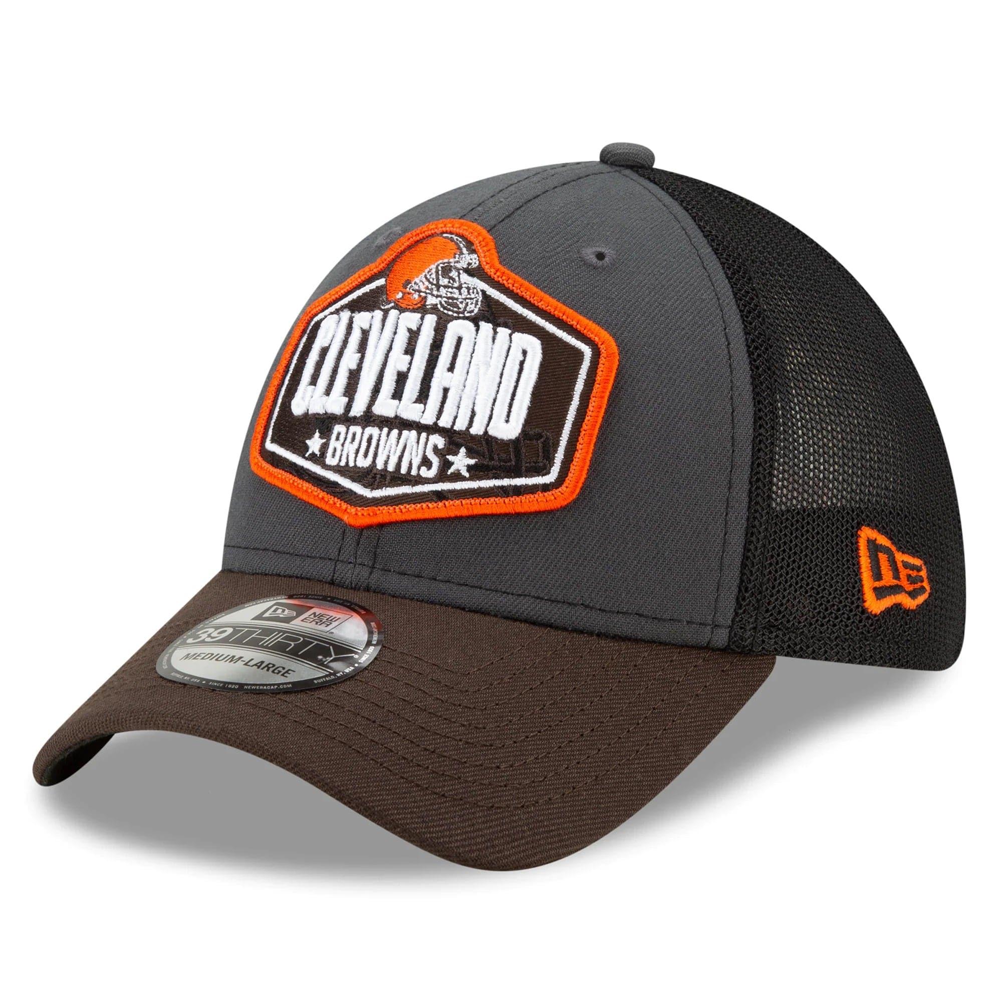 New Era Caps Cleveland Browns New Era 2021 NFL Draft 39THIRTY Flex Fit Curve Hat - Graphite