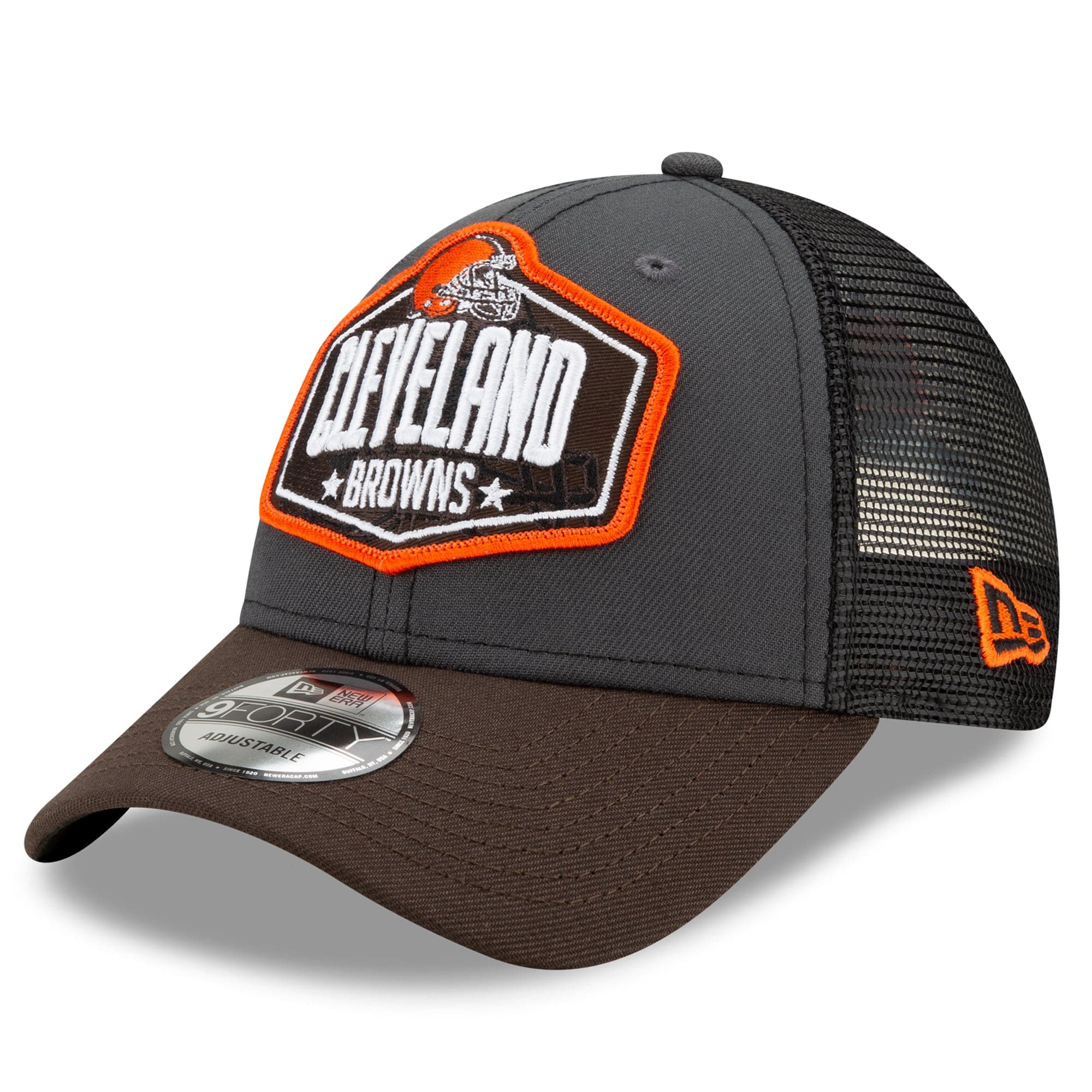 New Era Caps Cleveland Browns New Era 2021 NFL Draft 9FORTY Snapback Curve Hat - Graphite