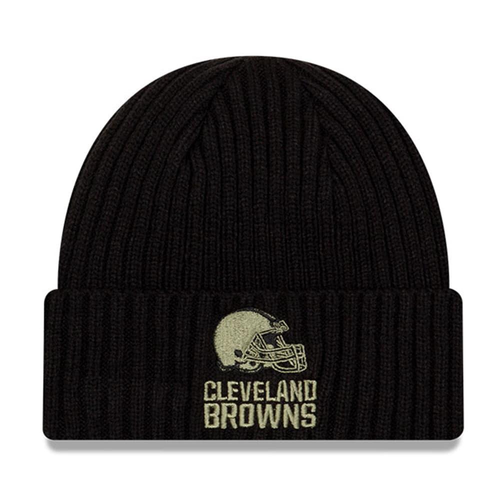 New Era Beanies Cleveland Browns New Era NFL 2020 Salute To Service Cuffed Knit Beanie - Black