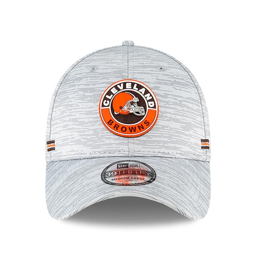New Era Caps Cleveland Browns New Era NFL 2020 Sideline 39THIRTY Flex Fit Curve Hat - Grey