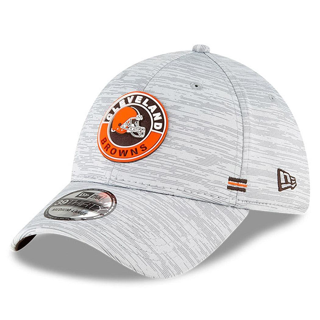 New Era Caps Cleveland Browns New Era NFL 2020 Sideline 39THIRTY Flex Fit Curve Hat - Grey
