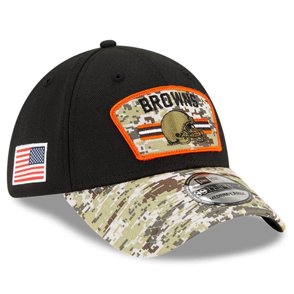 New Era Caps Cleveland Browns New Era NFL 2021 Salute To Service 39THIRTY Flex Fit Hat - Black