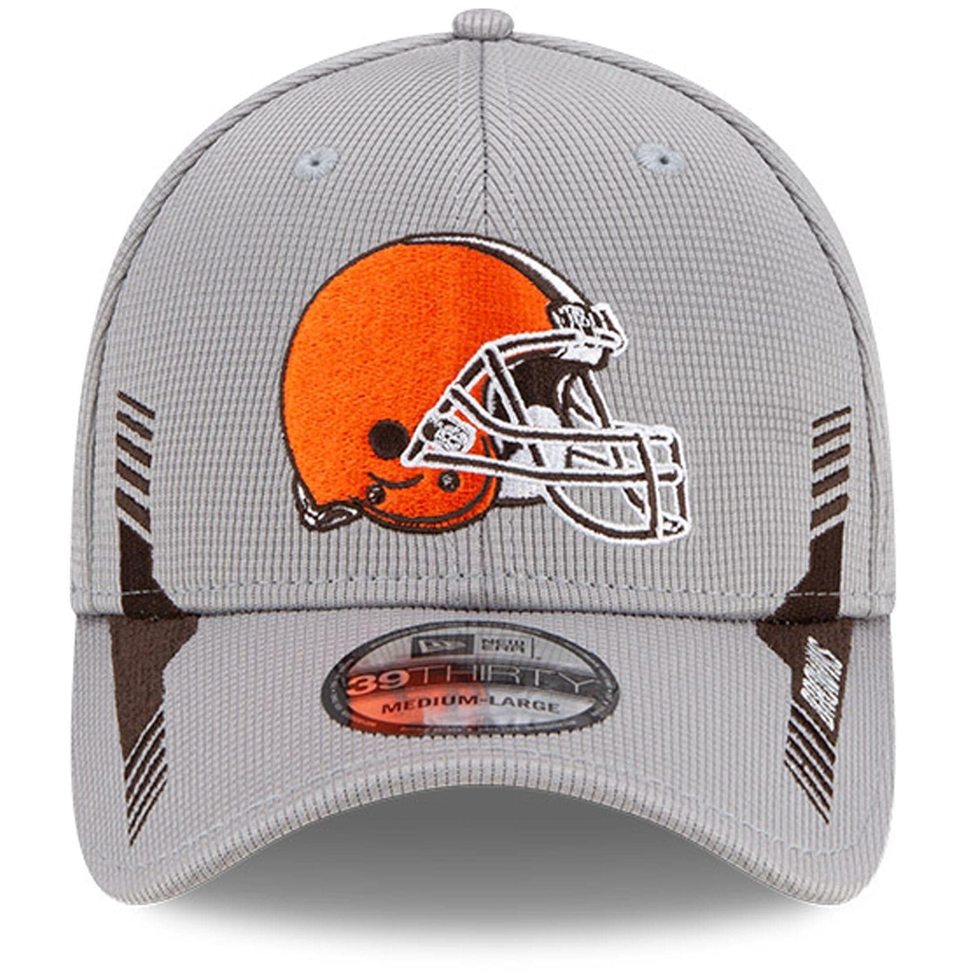 New Era Caps Cleveland Browns New Era NFL 2021 Sideline Home 39THIRTY Flex Fit Hat - Grey