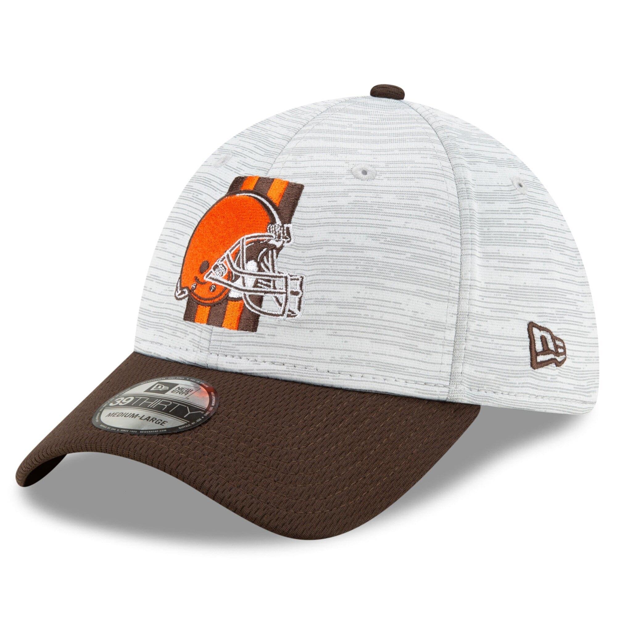 New Era Caps Cleveland Browns New Era NFL 2021 Training Camp 39THIRTY Flex Fit Curve Hat - Grey