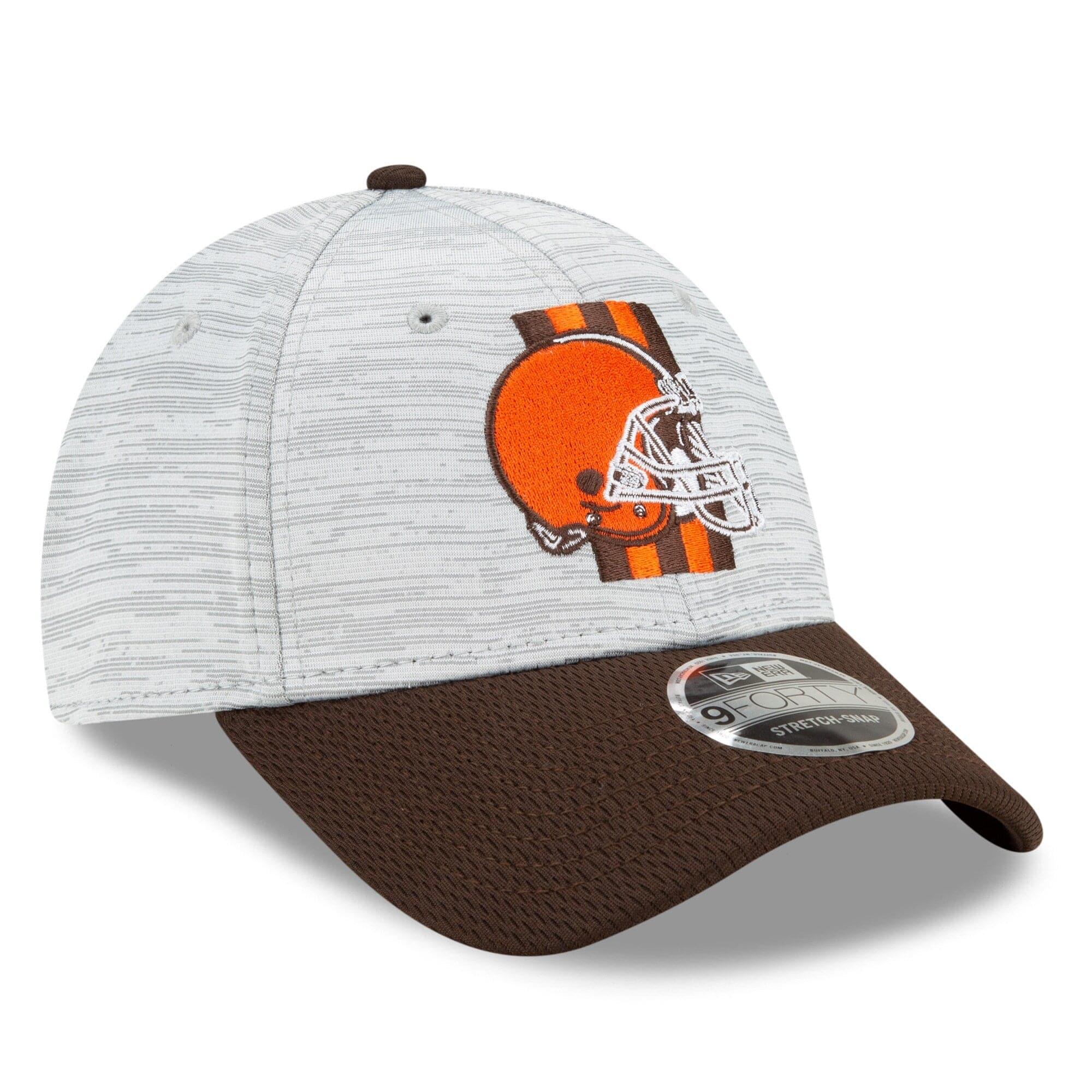 New Era Caps Cleveland Browns New Era NFL 2021 Training Camp 9FORTY Curve Stretch Snapback Hat - Grey