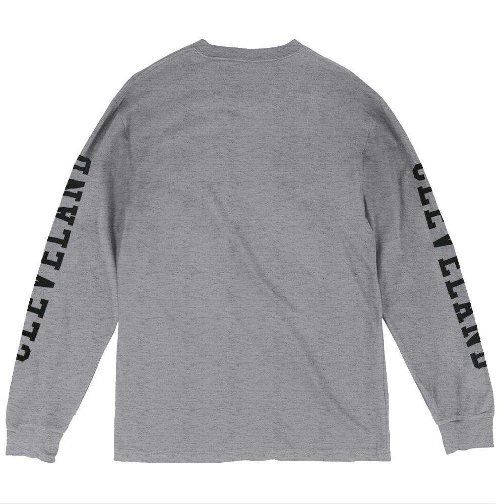 Mitchell And Ness Long Sleeve Tees Cleveland Cavaliers Mitchell & Ness NBA Cropped XL Long Sleeve T-Shirt - Heather Grey