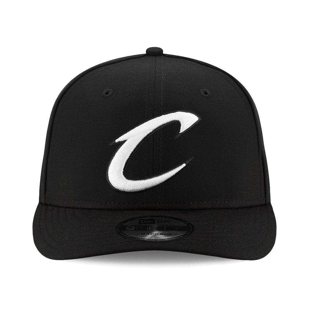 New Era Caps Cleveland Cavaliers New Era NBA Black & White Pre-Curved 9FIFTY Snapback Hat