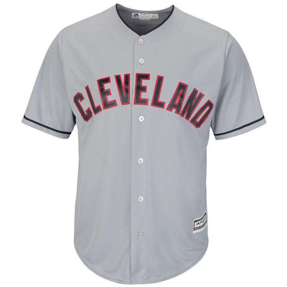Majestic Athletic Jerseys Cleveland Indians Majestic MLB AC Cool Base Replica Jersey - Grey