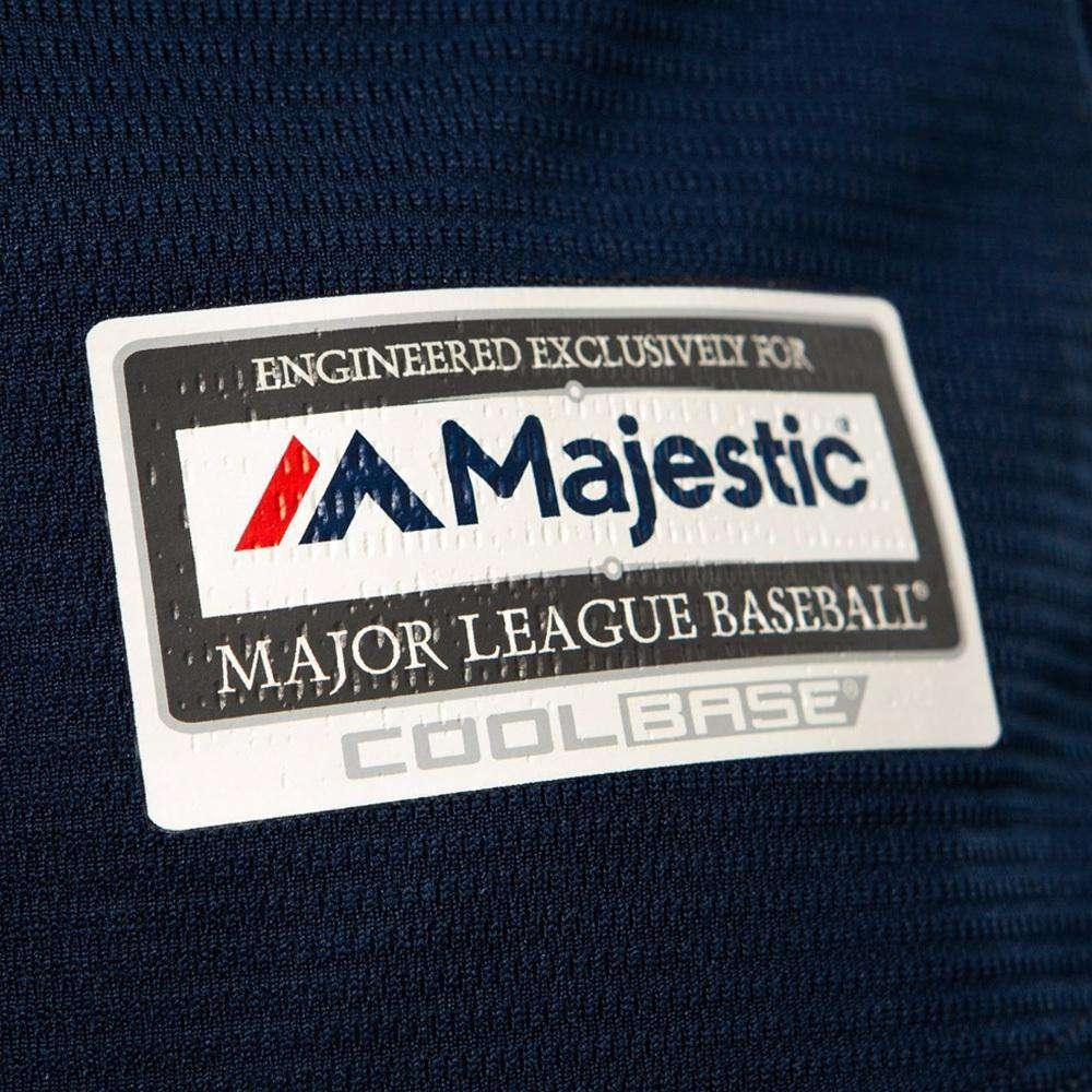 Majestic Athletic Jerseys Cleveland Indians Majestic MLB AC Cool Base Replica Jersey - Navy