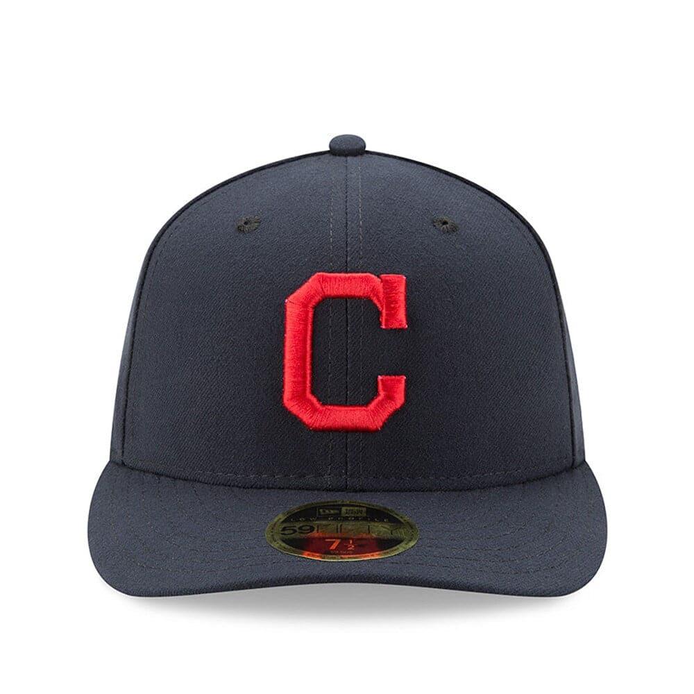 New Era Caps Cleveland Indians New Era MLB AC On-Field Road Low Profile 59FIFTY Fitted Hat - Navy
