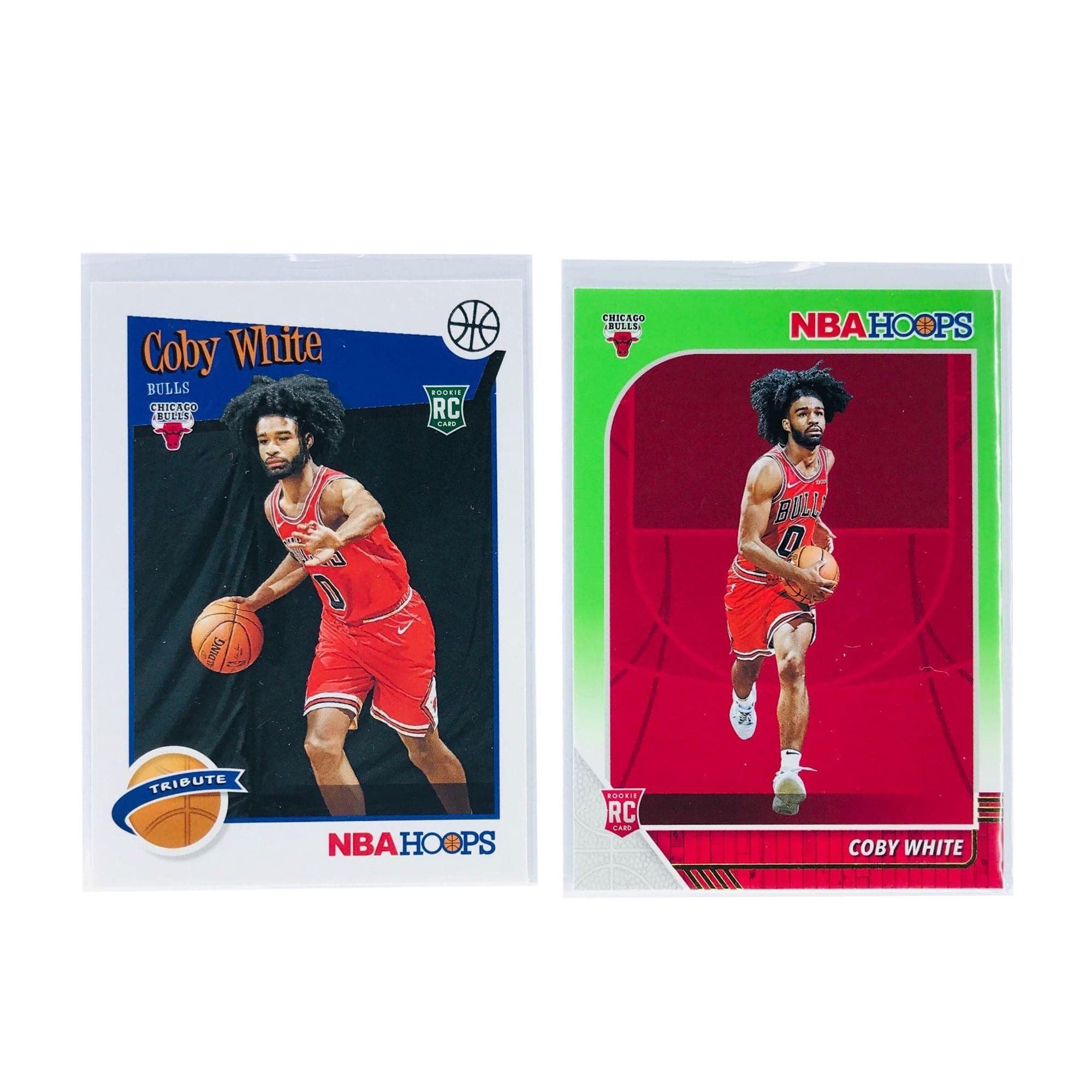 Panini Cards Coby White Chicago Bulls 19-20 Panini NBA 2 Card Rookie Parallel Set