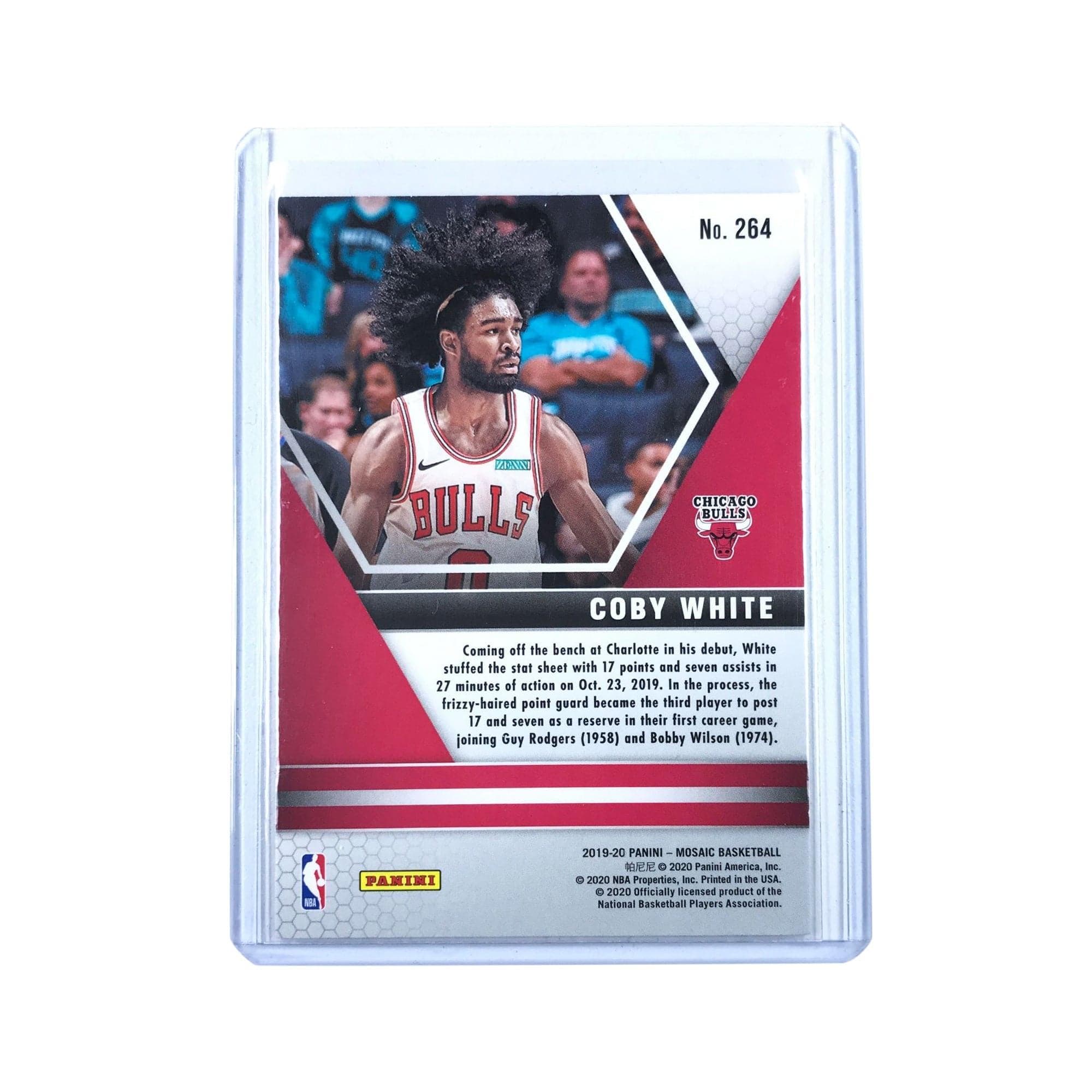Panini Cards Coby White Chicago Bulls 2019-20 Panini Mosaic NBA Debut Rookie 264 Card