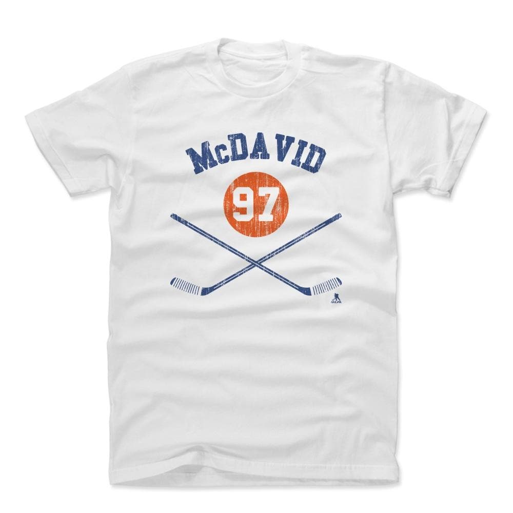 500 Level T-Shirts Connor McDavid Edmonton Oilers 500 Level NHL Sticks T-Shirt - White