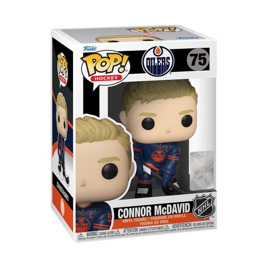Funko Figures Connor McDavid Edmonton Oilers Maple Leafs Funko NHL Pop 3.75" 75 Figure - Navy
