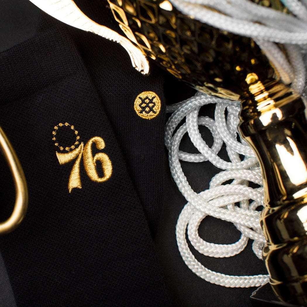 Philadelphia 76ers Stance NBA Gold Trophy Crew Socks - Black