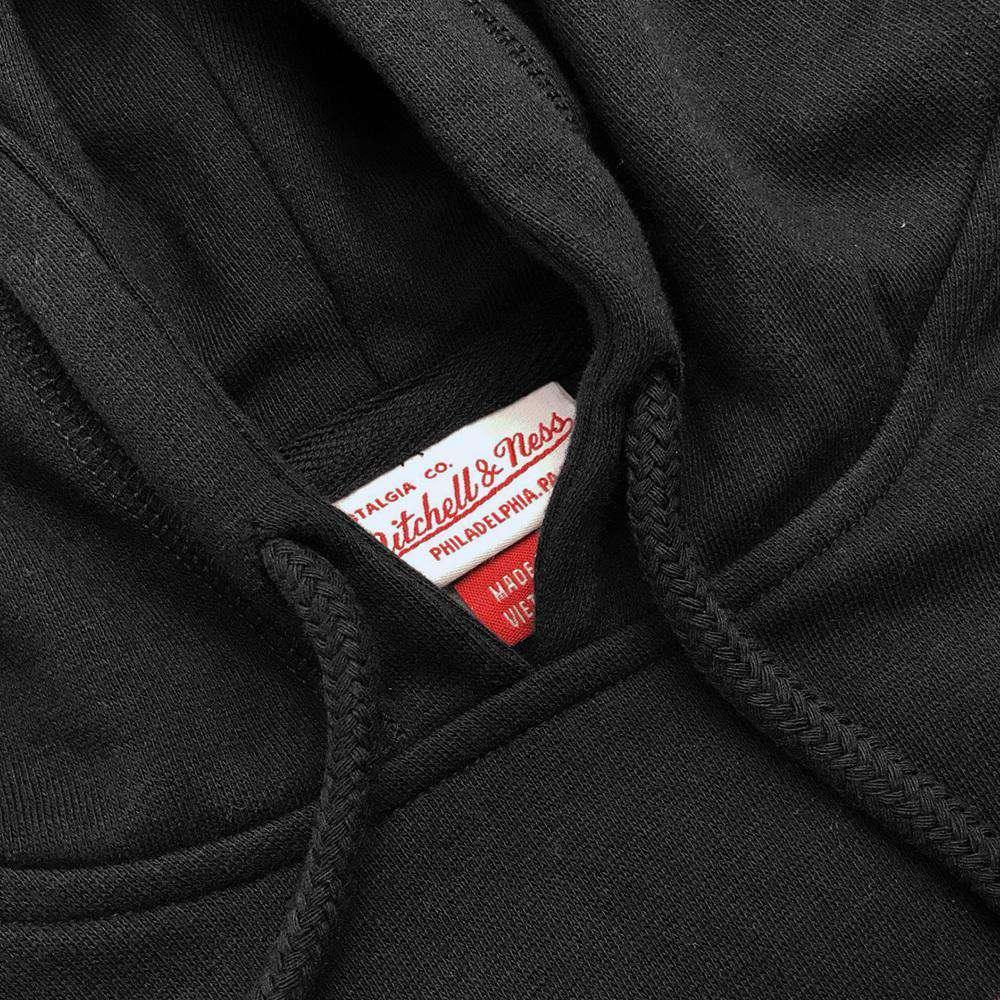New England Patriots Mitchell & Ness NFL Distressed Logo Hoodie Jumper - Black