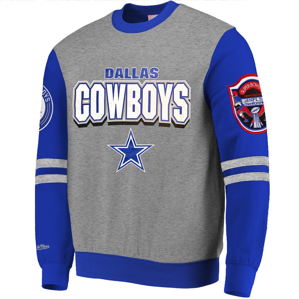 Mitchell And Ness Jumpers Dallas Cowboys Mitchell & Ness NFL All Over 2.0 Crew Jumper  - Grey