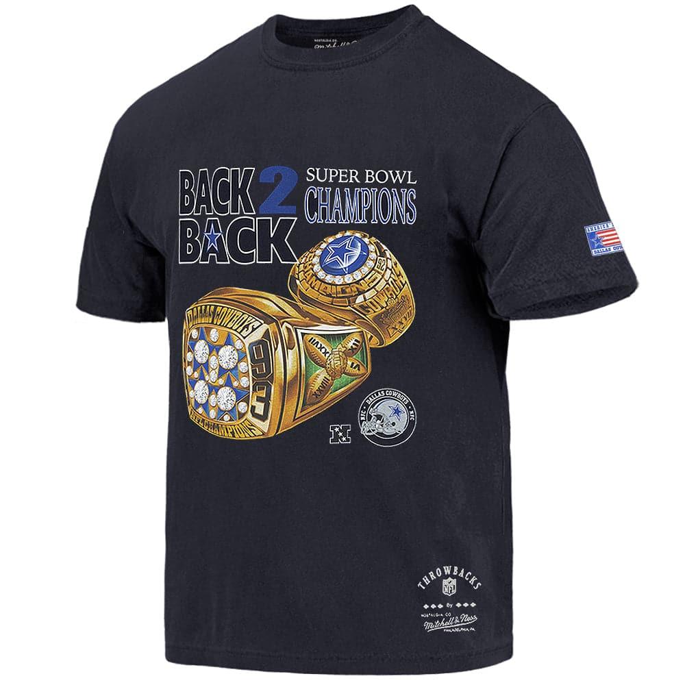 Mitchell And Ness T-Shirts Dallas Cowboys Mitchell & Ness NFL Back 2 Back Champs Vintage T-Shirt - Black
