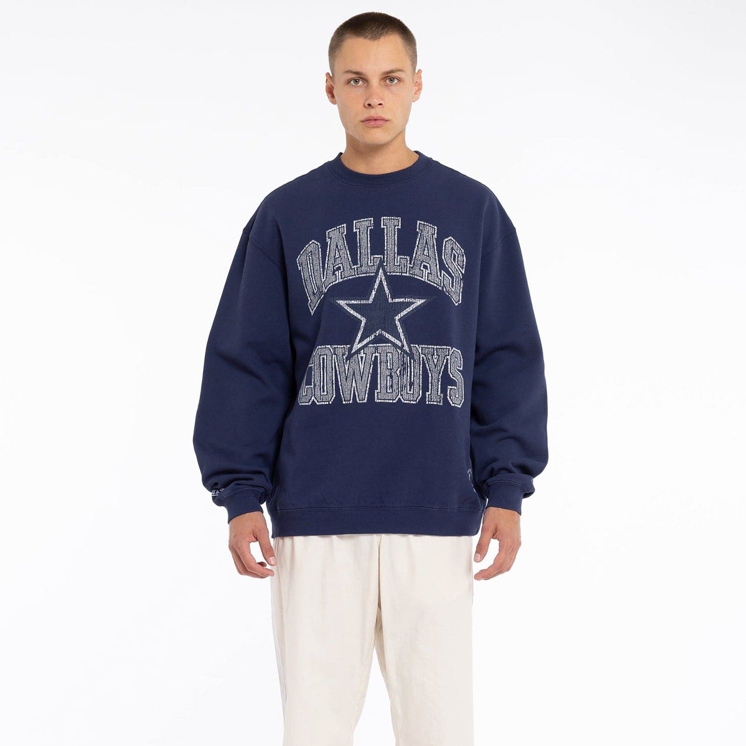 Mitchell And Ness Jumpers Dallas Cowboys Mitchell & Ness NFL Ivy Arch Vintage Crew Jumper - Faded Navy