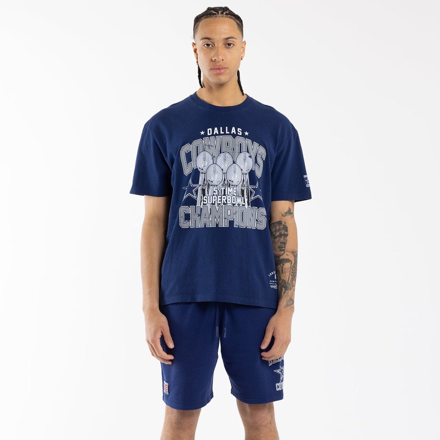 Mitchell And Ness T-Shirts Dallas Cowboys Mitchell & Ness NFL Lombardi Vintage T-Shirt - Vintage Blue