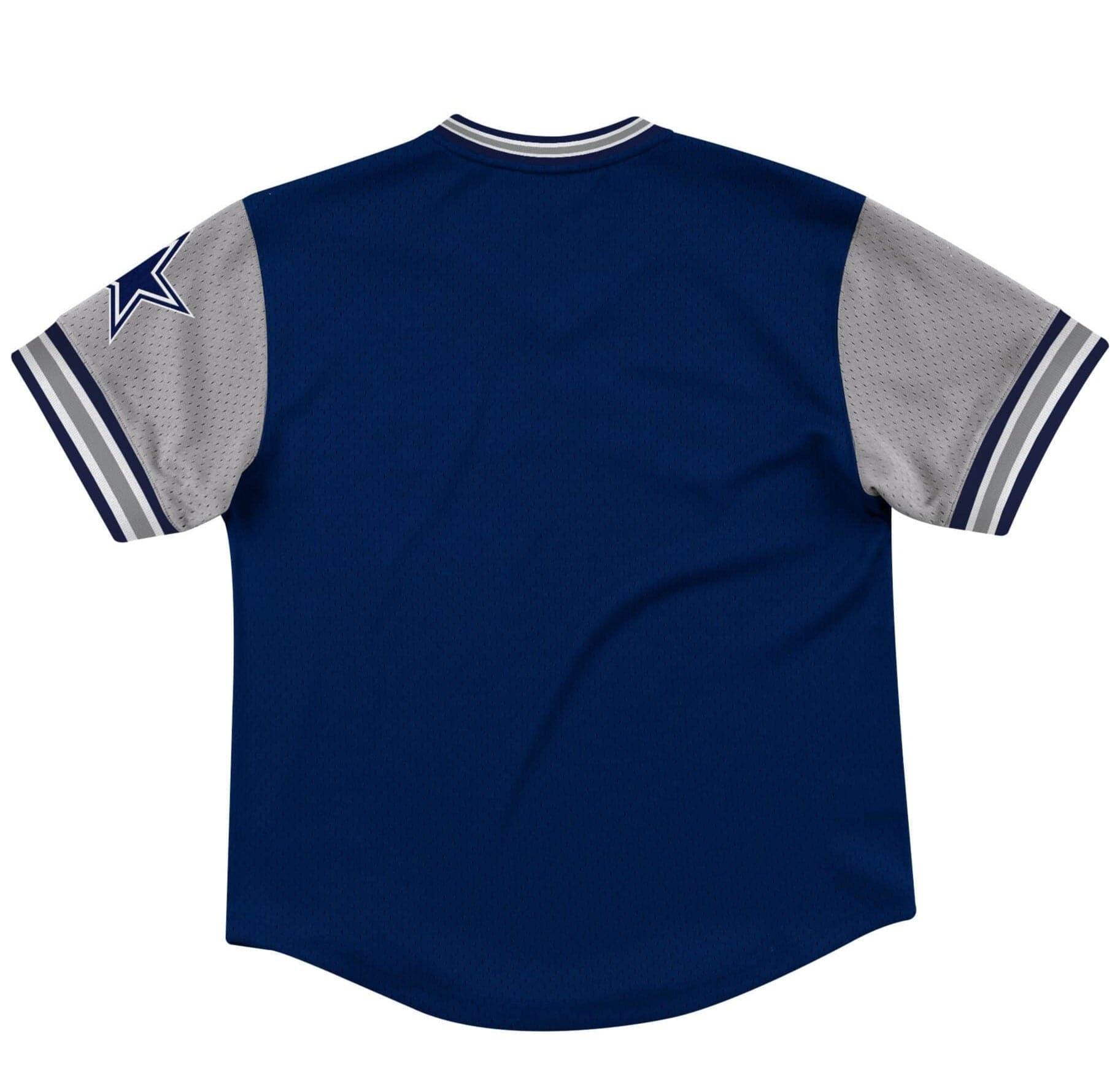 Mitchell And Ness T-Shirts Dallas Cowboys Mitchell & Ness NFL Top Prospect Mesh V- Neck - Navy