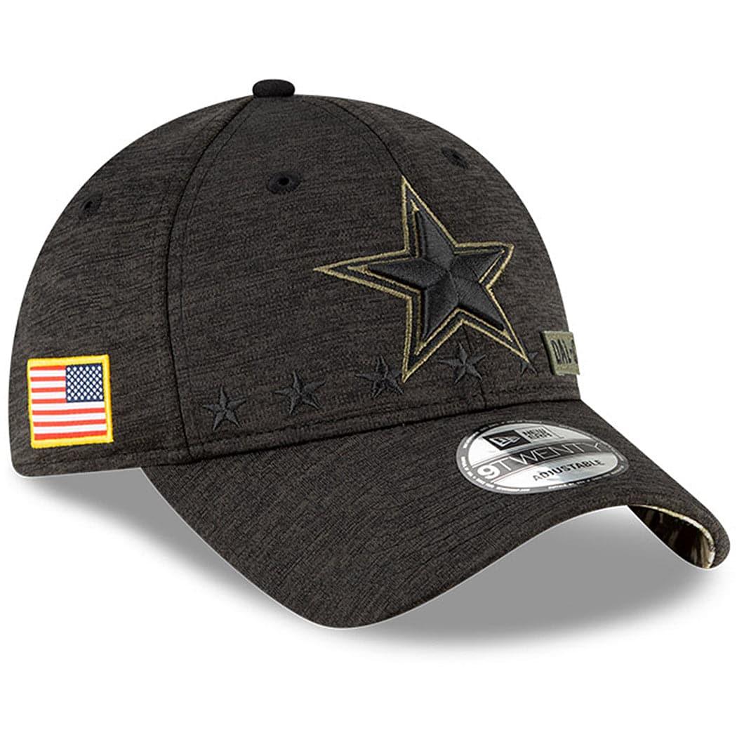 New Era Caps Dallas Cowboys New Era NFL 2020 Salute To Service 9TWENTY Curve Hat - Black