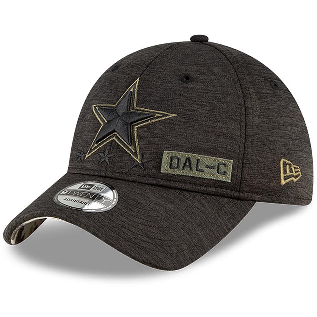 New Era Caps Dallas Cowboys New Era NFL 2020 Salute To Service 9TWENTY Curve Hat - Black